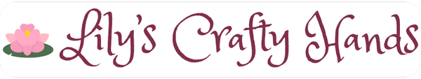 Horizontal Logo with white background for Lily's Crafty Hands.