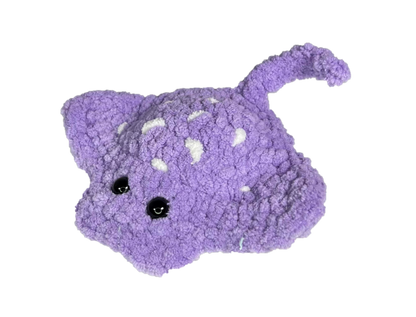 Purple crochet manta ray.